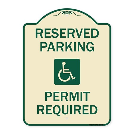 Signmission Reserved Parking Permit Required W/ Graphic Heavy-Gauge Aluminum Sign, 24" x 18", TG-1824-23059 A-DES-TG-1824-23059